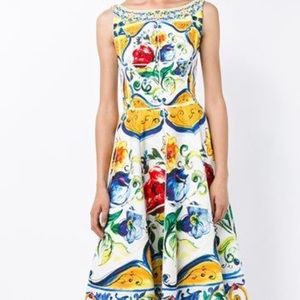 Floral dress majolica print size L